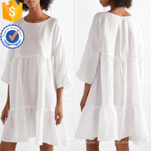 Oversized Tiered Linen blanc trois-quarts longueur manches Mini robe d&#39;été fabrication en gros de mode femmes vêtements (TA0306D)